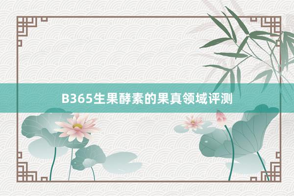 B365生果酵素的果真领域评测