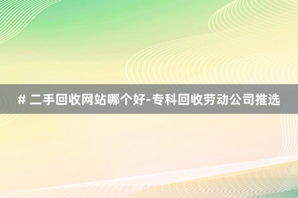 # 二手回收网站哪个好-专科回收劳动公司推选