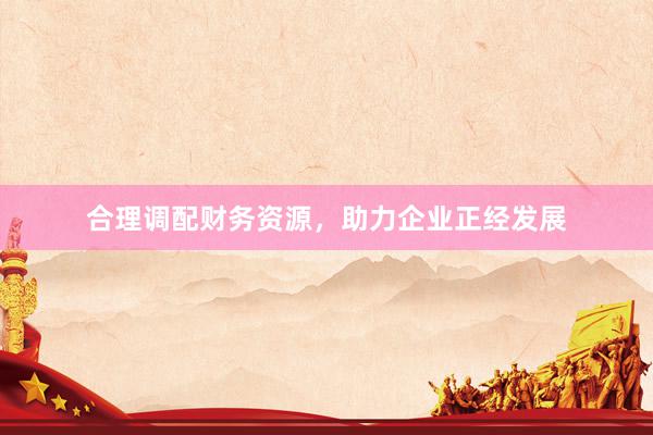 合理调配财务资源，助力企业正经发展